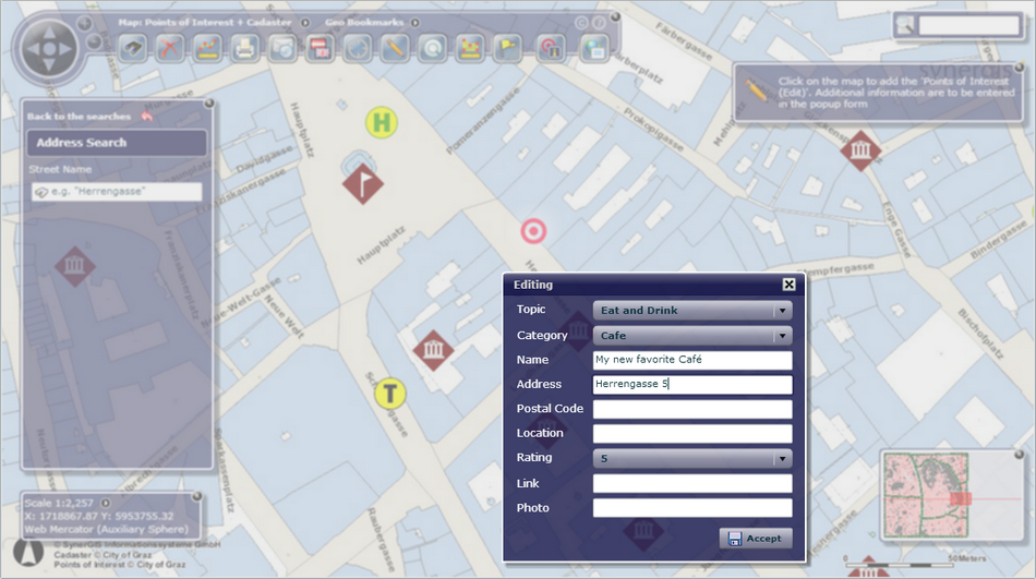 Creating a new point in WebOffice flex (flash) client