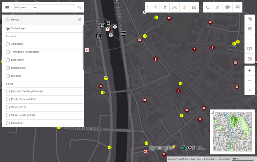 Identify tool in the WebOffice flex client Identify tool in the WebOffice flex client