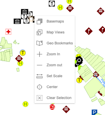 Navigation options in the WebOffice flex client context menu
