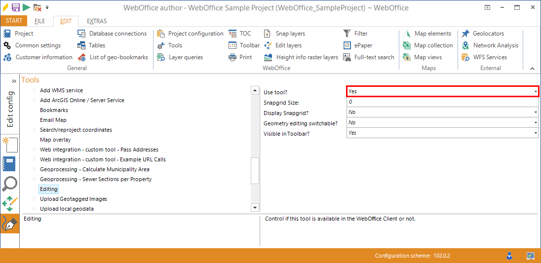Activate the editing tool in the WebOffice author Activate the editing tool in the WebOffice author