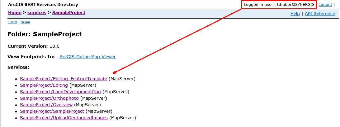 Calling the services via the REST interface to check authorizations