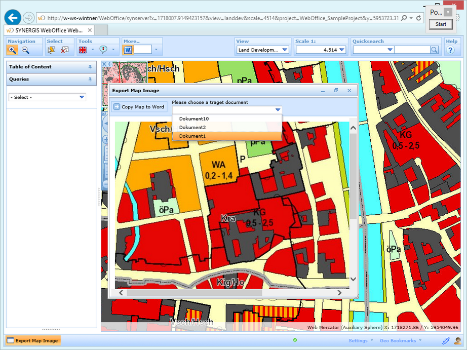 Export map image in the WebOffice html client