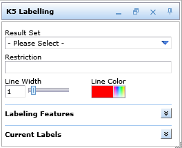 K5 Labeling tool dialog in the WebOffice html client