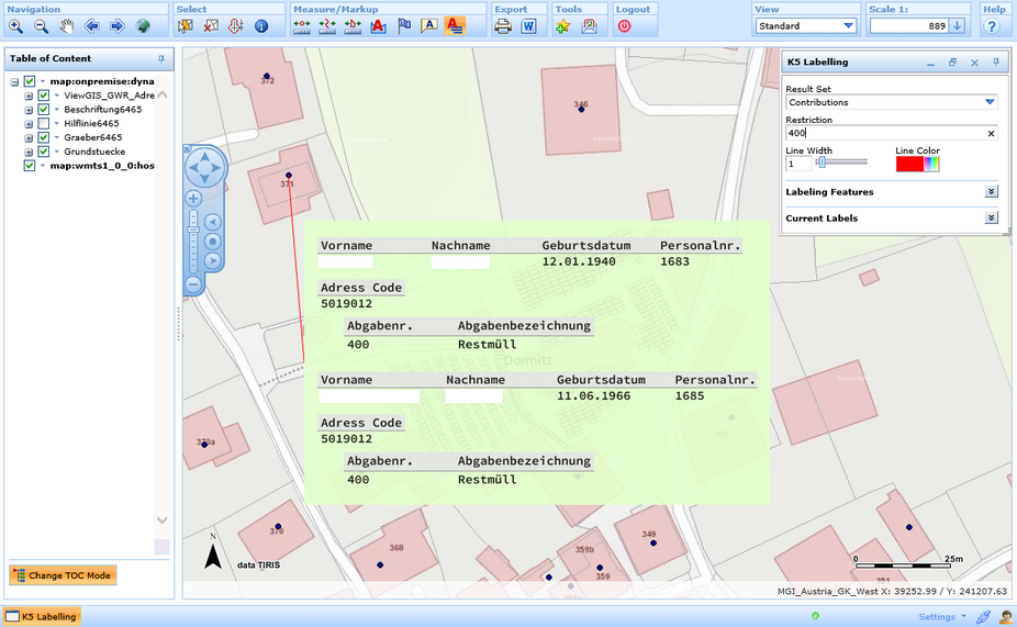 K5 labeling with restrictions