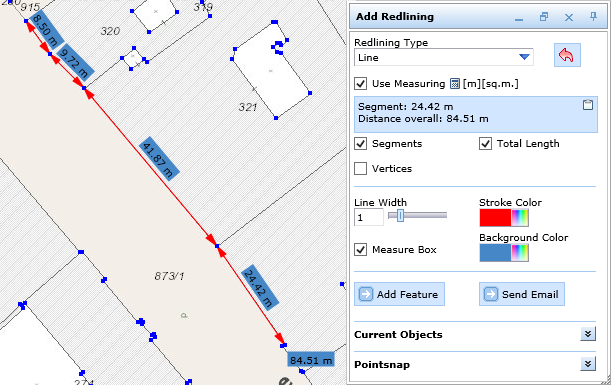 Measuring a distance using snapping in the WebOffice html client Measuring a distance using snapping in the WebOffice html client