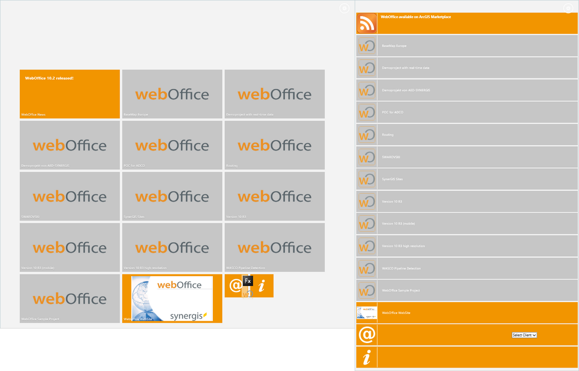 Modern landing page (left: desktop view resp. tablet mode / right: phone mode)