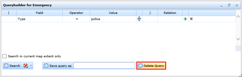 Delete a user defined query in the WebOffice html client