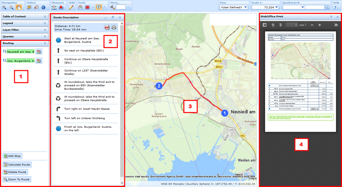 Routing in the WebOffice html client