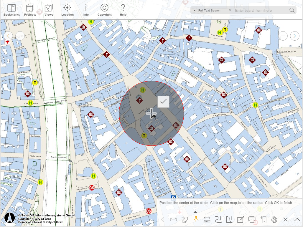 Add a circle in the WebOffice mobile client - tablet mode