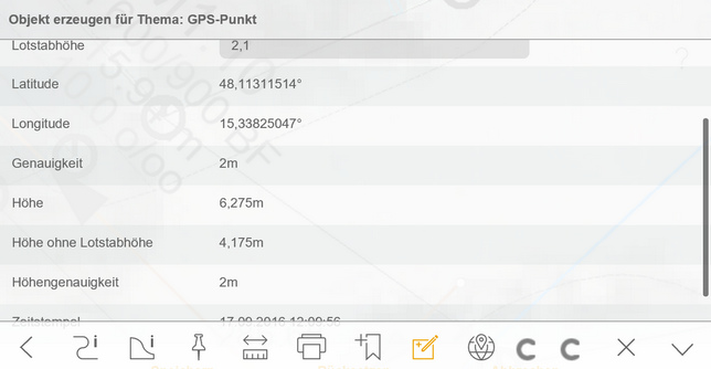 Location information in the edit form Location information in the edit form