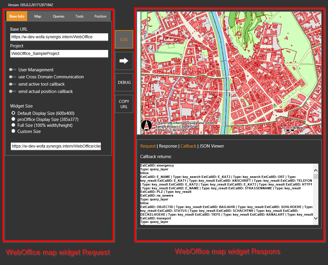 WebOffice map widget testcontainer