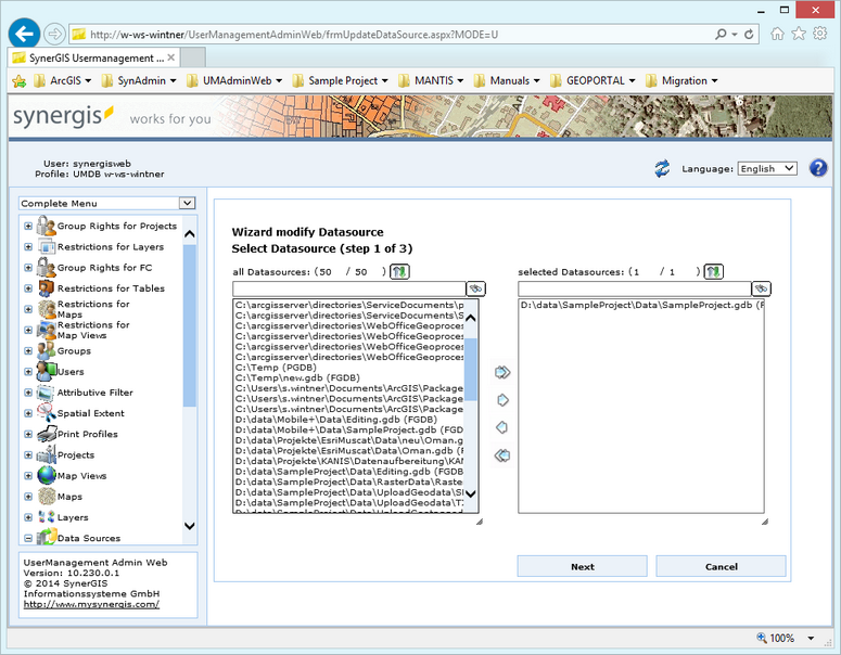 Modify a data source - step 1