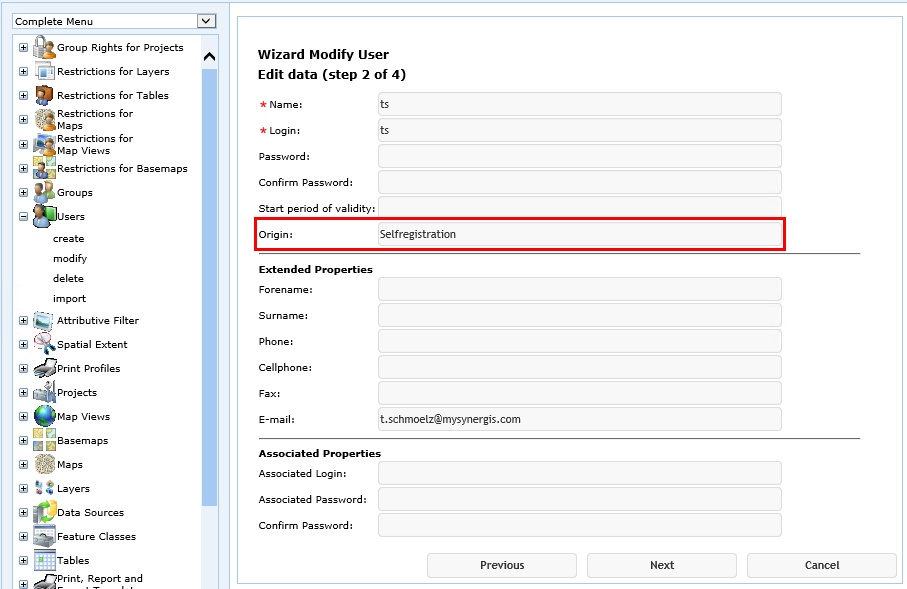Saved user in the um db Saved user in the um db