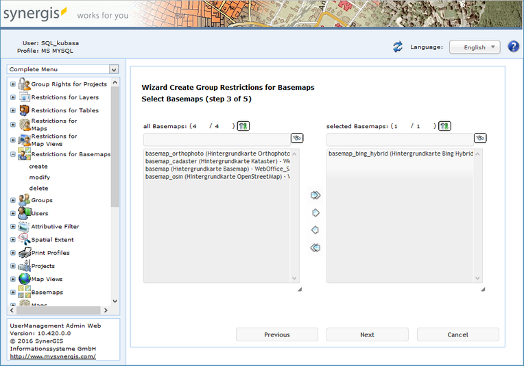 Create restrictions for basemaps - step 3