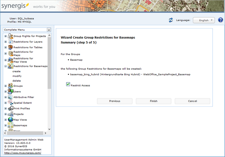 Create restrictions for basemaps - step 5