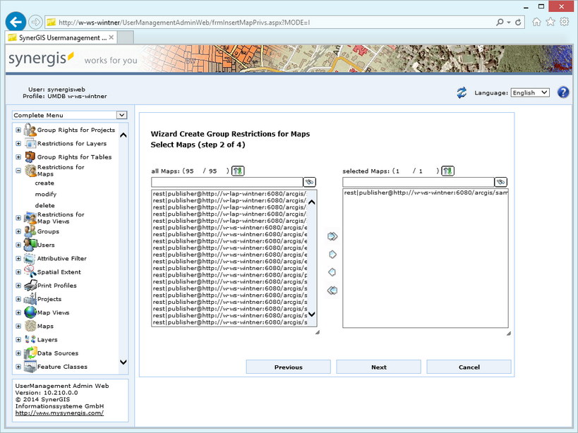 Create group restrictions for maps - step 2 select maps Create group restrictions for maps - step 2 select maps