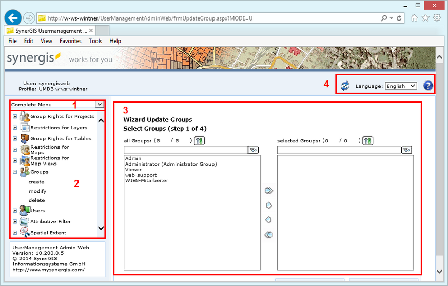 UserManagement Admin Web user interface