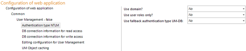 Authentication type NTLM configuration