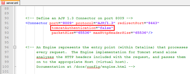 Set tomcatAuthentication="false" in the Server.xml