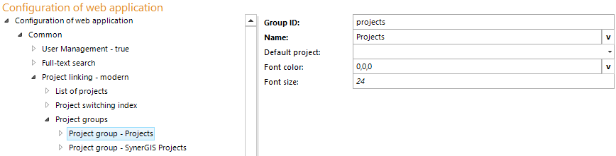 Project group configuration