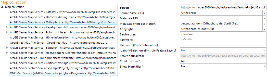 ArcGIS Server Map Service configuration