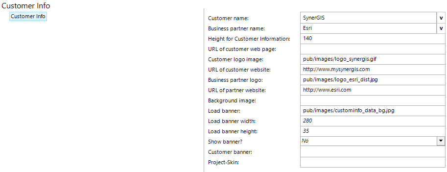 Customer information configuration