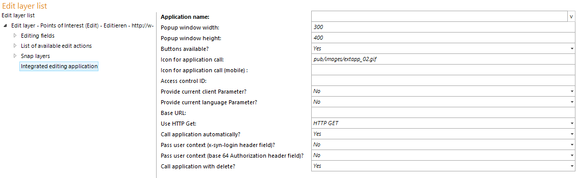 Integrated editing application configuration