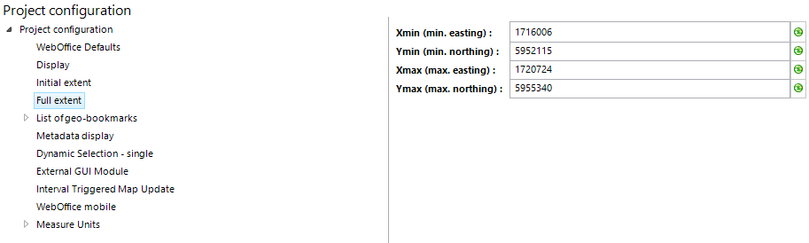 Full extent configuration Full extent configuration