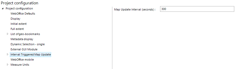 Interval triggered map update configuration