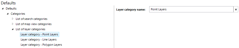 Layer category name configuration