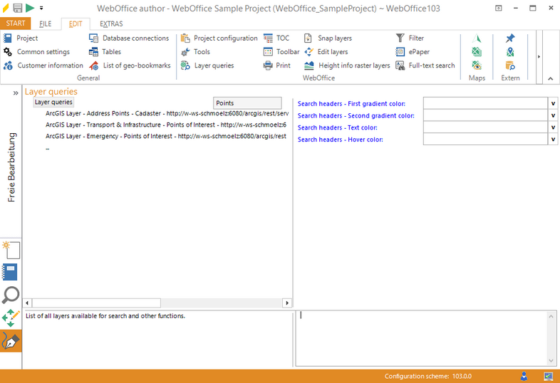 Search criteria 'Points' in filter line for layer queries