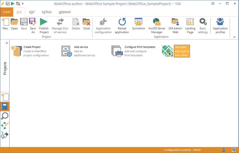WebOffice author stack menu Projects