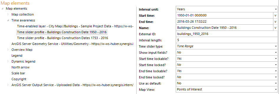 Configuration of Time slider profile Configuration of Time slider profile