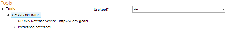 GEONIS net trace tool configuration GEONIS net trace tool configuration