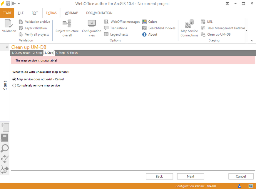 Selection of the approach of non available map service Selection of the approach of non available map service