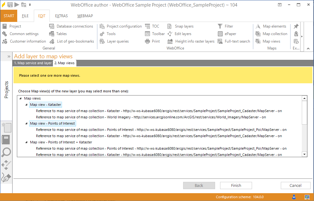 Adding the appropriate layer to several map views