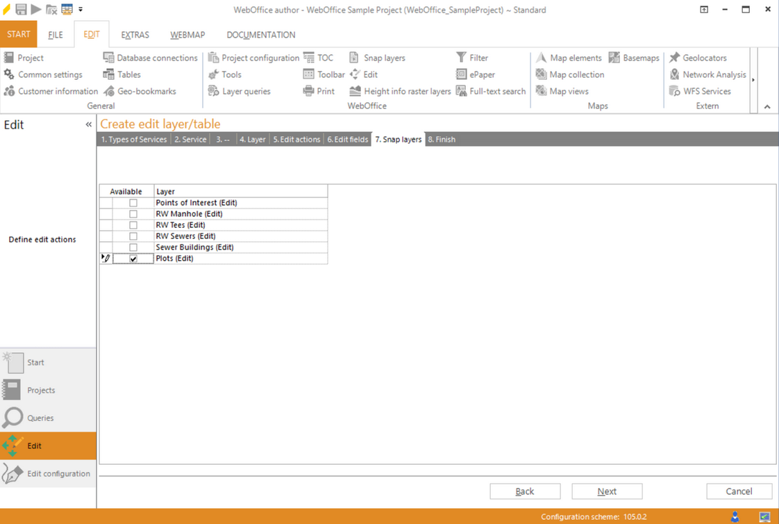 Wizard "Create edit layer/table" - snap layers