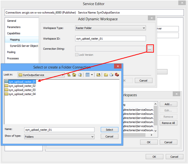 Add dynamic workspace - select the raster folder