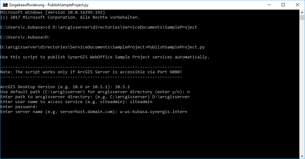 Publishing services via script Publishing services via script