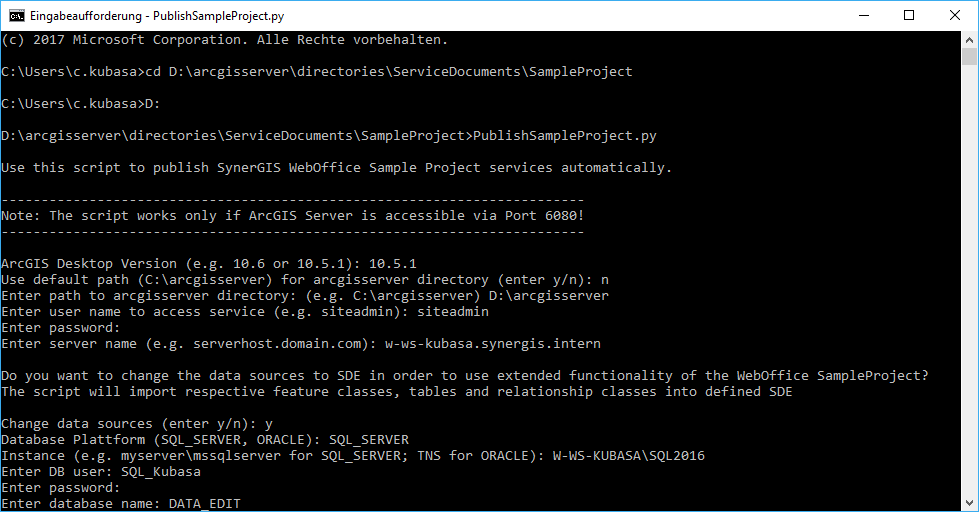 Publishing services via script Publishing services via script