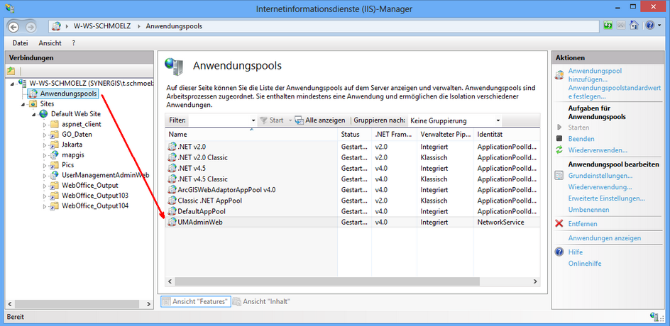 Create new Application Pool in IIS