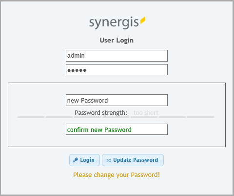 Login page of the WebOffice Migration Tool 