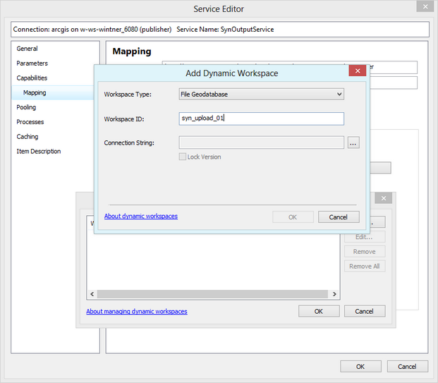 Add dynamic workspace - file geodatabase