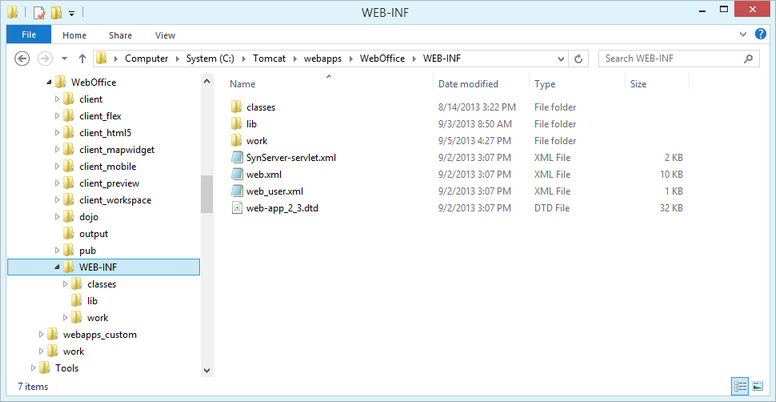 WebOffice 10.6 web application WEB-INF directory