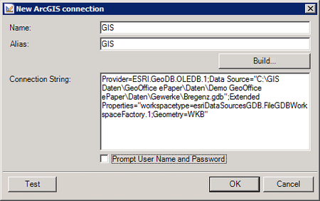Connection string – ArcGIS connection