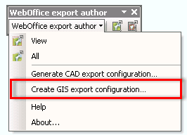 Create GIS export configuration Create GIS export configuration