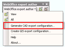 Generate cad export configuration Generate cad export configuration