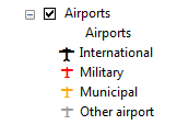 Airports representation in GIS