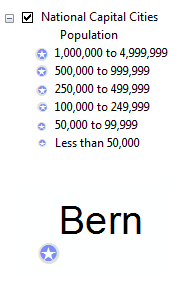 National Capital Cities representation in GIS