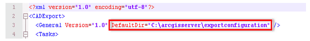 Default directory in CAD export configuration XML Default directory in CAD export configuration XML